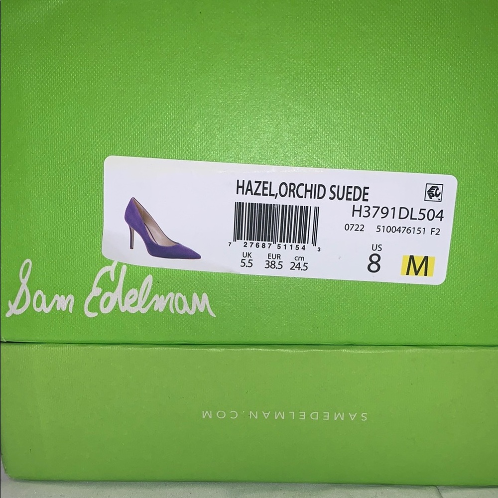 Sam Edelman Purple Heels with Classic Pointed Toe Design - Picture 7 of 9